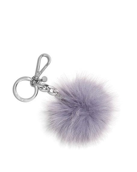 michael michael kors fox fur key chain with love charm